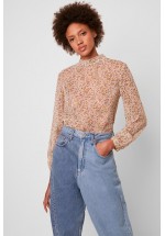 French Connection Delmira Sheer Printed Blouse (Multi)